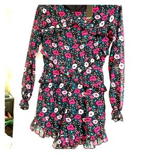 Long sleeve floral romper